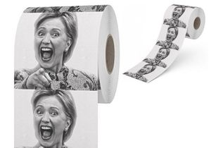 Serviettes en papier vente en gros - Hillary Clinton toilettes vente créative tissu drôle Gag blague cadeau 10 pièces par ensemble