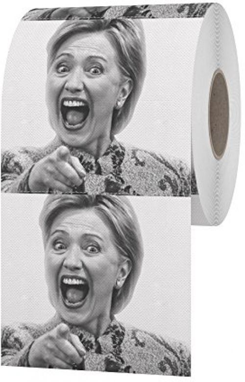 Atacado - Hillary Clinton papel higiênico Criativo venda quente tecido engraçado gag joke presente 10 pcs por conjunto