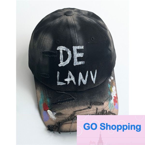 Venta al por mayor Hip Hop Ripped Street Graffiti Gorra de béisbol Mujer Estilo coreano Dongdaemun Semi-Soft Top Pareja Gorra con visera Moda para hombres