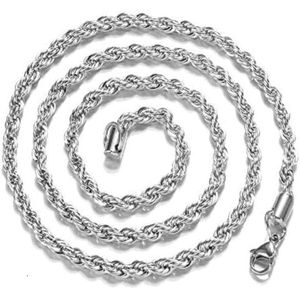 Groothandel Hip Hop Sterling Sier Rope Chain Twist Ketting Bruiloft Betrokkenheid Sieraden 12 mm Dikke touwketting Ketting