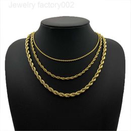 Venta al por mayor de cadena trenzada de Hip Hop para hombres, collar chapado en oro personalizado de 2MM, 3MM, 5MM, collar de cadena cubana para hombres y mujeres, joyería