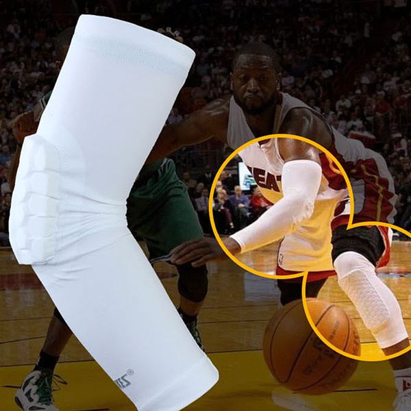 Vente en gros - Nid d'abeille Crashproof Basketball Elbow Support Compression Sleeve Arm Brace Protector Sport Safety ElbowP15