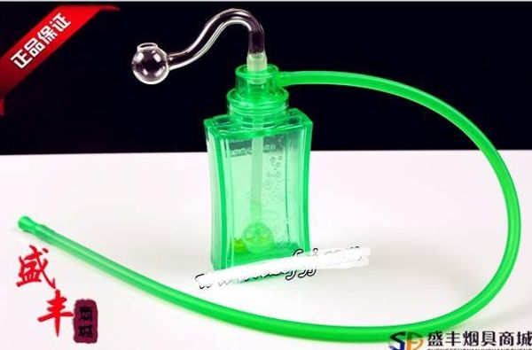 Envío gratis al por mayor Hookah - Acrílico bong [cuadrado] botellas de perfume de bongs de agua, entrega aleatoria de color