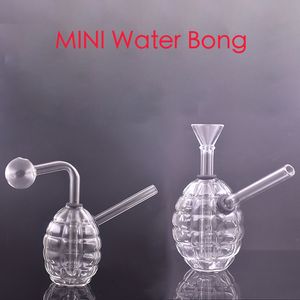 Groothandel waterpijp Dikke bedwelmende Heldere antitankgranaatstijl rookwater tabak bong mini goedkope glazen oliebrander pijp dab rig waterpijpen pijp verwijderbare onderdelen