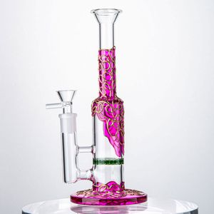 Groothandel waterpijpkopige glazen bongs beecomb perc olieligrut rigs rechte buis waterleidingen 14 mm vrouwelijke gewricht 9 inch bongijs knijel met kom douchekop perc