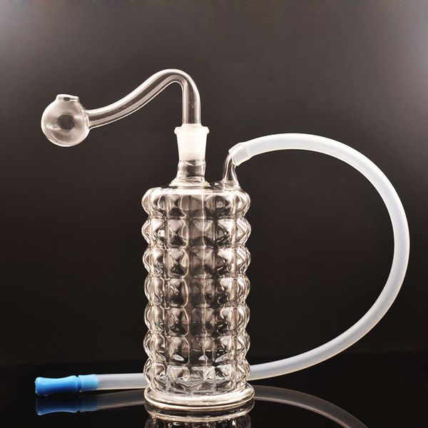 Gros narguilés petit brûleur à mazout Bongs créatif 3D cristal Design barboteur cendrier fumer conduites d'eau Dab Rig avec 10mm mâle verre brûleur à mazout accessoires de tuyau