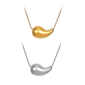 Collier pendentif en acier inoxydable Collier de chute d'eau: mode féminine élégante avec une touche personnelle, chaîne de clavicule en forme de virgule 2pcs / lot