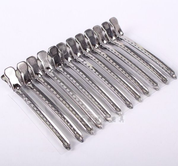 Pince à bec de canard authentique en gros pince à cheveux en acier inoxydable pince de positionnement spéciale GaPi alligator partitions de cheveux 12 pcs/lot