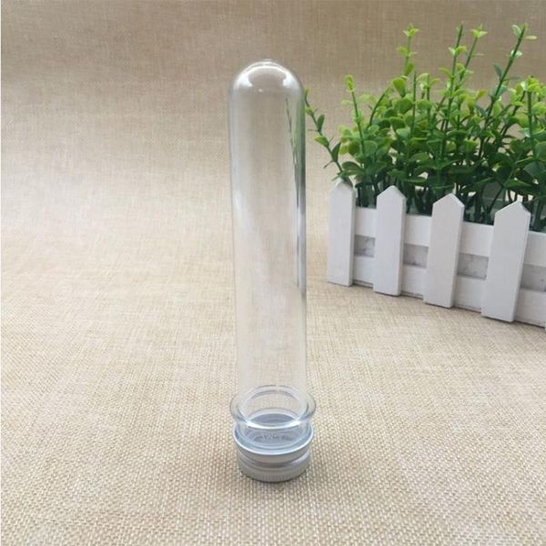 Venta al por mayor caliente 40 ml sello sensible a la presión máscara transparente baño sal prueba tubo de PET con tapa de aluminio Nbqlv