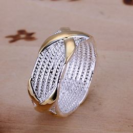 Groothandel-hot koop !! Gratis verzending 925 zilveren ring mode Sterling zilveren sieraden, dichroic x ring smtr013