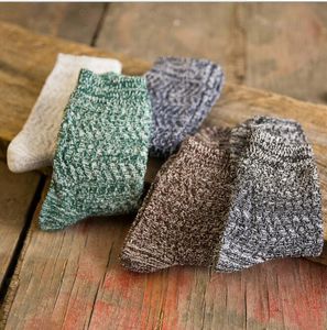 Vente en gros-Hot Automne Hiver Hommes coton chaussettes longues chaussettes Homme vent national mode lignes épaisses Casual Chaussettes de sport en coton chaud