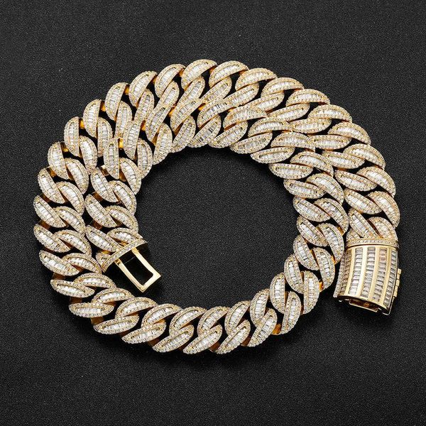 Collier cubain glacé en Zircon pour hommes, 15mm, chaîne à maillons, bijoux Hip Hop, rappeur, vente en gros, offre spéciale