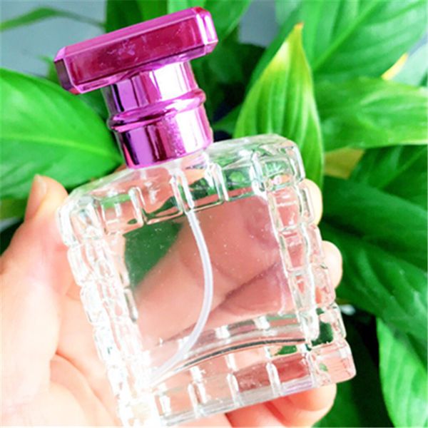 Bouteille de parfum vide en verre cristal de 30ml, nouvelle couleur, couvercle en forme de T, bouteille carrée # ghhgf