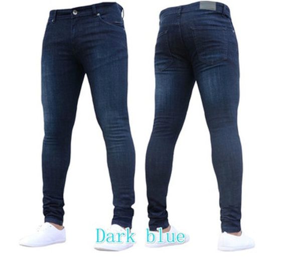 Vente en gros - Jeans de couleur unie avec petites jambes Boutique de mode Pantalons pour hommes Livraison gratuite