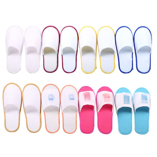 Venta al por mayor Hotel Travel Spa Zapatillas no tejidas desechables para interiores Sandalias blancas para el hogar Zapatos de viaje Babouche 100PCS