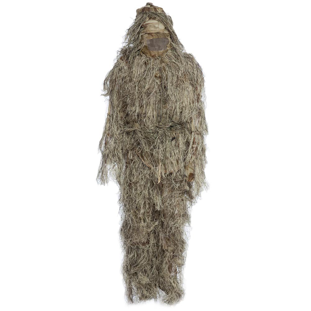 Venta al por mayor-Hunting Woodland 3D Bionic Leaf Disfraz Uniforme CS Trajes de camuflaje Set Sniper Ghillie Suit Jungle Train Hunting Cloth