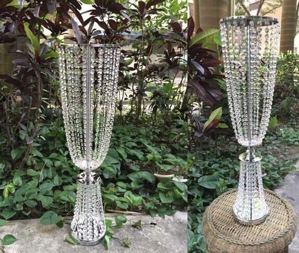 Centres de table de fête de mariage Stand métal cristal chaîne fleur Stand Vase route plomb pour la maison hôtel Super marché décoration D008
