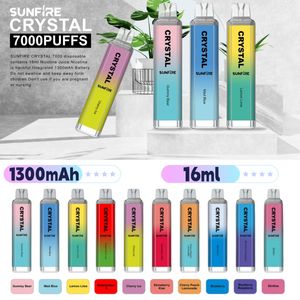 En gros I vape Derning Pod Pen Crystal R et M Sunfire Bar Puff 7000 8000 9000 10000 12000 15000 Puffs E Cig Puff Distributeur Authentic LED Light 12k Einweg Vape