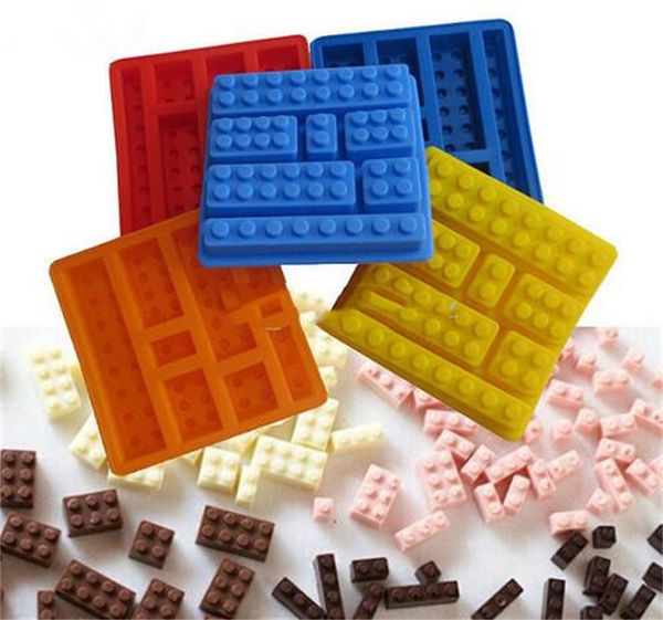 Outils de crème glacée en gros carré Lego jouet brique forme Silicone Fandont moule à chocolat moule à glaçons moule à gâteau ustensiles de cuisson