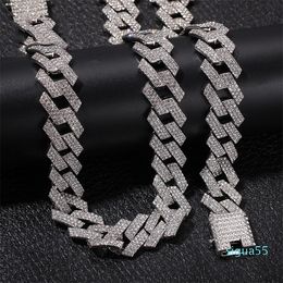 groothandel-Iced Link Chain Heren Rose Gouden Kettingen Dikke Ketting Armband Mode Hip Hop Sieraden