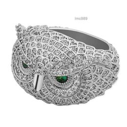 Groothandel Iced Out Lab Diamond Ring Sterling Silver 925 Hip Hop Big Owl Ring Cluster VVS Moissanite Ring