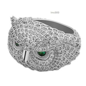 Bague de diamant en vente en gros de laboratoire Iced Out Sterling Silver 925 Hip Hop Big Owl Ring Cluster VVS Moisanite Ring