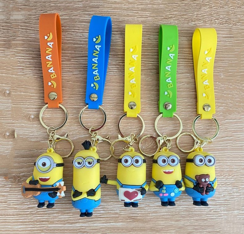 Kawaii Anime Car Keychain Doll Charm minion key ring - Wholesale Bulk, Personalized Valentine's Day Gift for Couples - 5 Styles Available - A85 DHL
