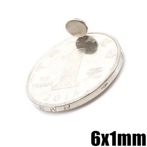 Groothandel - op voorraad 1000 stks sterke ronde NDFEB-magneten Dia 6x1mm N35 zeldzame aarde neodymium permanente ambachtelijke / diy magneet