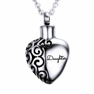 Vente en gros individualité Individual Inox Pêche Heart Heart Fille Perfum Bouteilles Ashes Memorial Cendres Funéraires Cendres Funéraires Collier de bijoux Pendentif