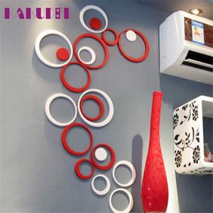 Vente en gros - Intérieur Décoration Cercles Stéréo Amovible 3D Art Sticker Mural pour chambre d'enfants Sticker DIY affiche Décor à la maison adesivo de parede