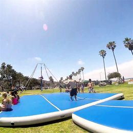 Gimnasia inflable al por mayor Airtrack Tumbling Air Track Floor 6m Trampoline Bomba de aire eléctrica para el hogar para el hogar Cheerleading Beach 2715