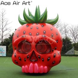 en gros gonflable Halloween Strawberry Monster Strawberry Skull Figure Party Scary Ghost Modèle pour l'affichage du centre commercial ou la nuit du carnaval d'Halloween