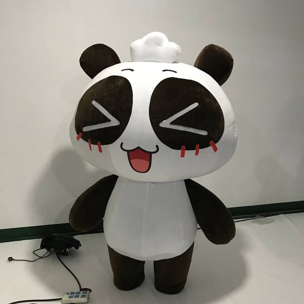 wholesale Disfraz de panda inflable con felpa corta para decoración de trajes inflables para eventos en el escenario de la ciudad 2023
