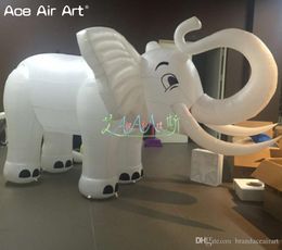 Ballon de mascotte d'éléphant de modèle blanc gonflable en gros pour la décoration publicitaire fabriquée en Chine