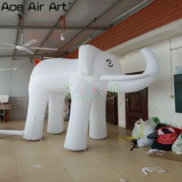 Replice de modèle d'éléphant blanc gonflable en gros Événement commercial de décoration extérieure intérieure