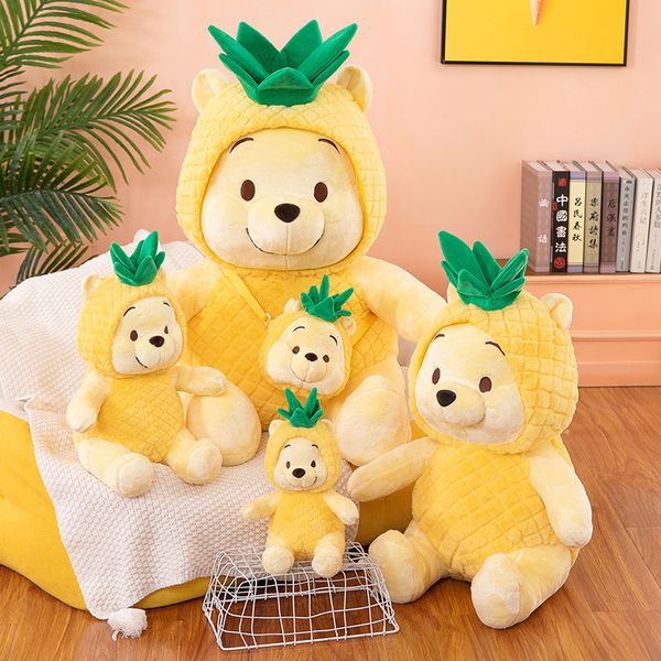 En gros Influenceur Ananas Puff Ourson En Peluche 30/50 CM Chapeau Amovible Ours En Peluche Poupées Le Meilleur Cadeau Pour Les Enfants