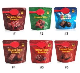 Groothandel doordrenkt Bro wnies verpakkingszakken 600 mg cake lege Chewy fud GE chocolie snack karamelbeten rood fluweel