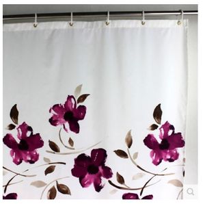 Groothandel-inkt paarse orchidee hoogwaardige badkamer polyester douchegordijn waterdichte meeldauw verdikte badkamer douchegordijn polyester
