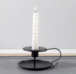 Groothandel Iron Taper Candle Holder, Black Candlestick Houders Insse Stands, Wedding, Dinning, Party Decorations KD1