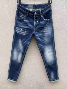 Vente en gros - Luxe italien Rose Brodé 2023 Nouveau Designer MenJeans Slim Fit Mens Jeans Imprimé Biker Denim Pantalon 7JQE
