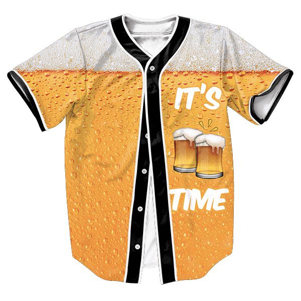 Al por mayor-Its Beer Time Jersey Estilo de verano con botones 3d Hip Hop Streetwear Camisas para hombres tops camisa camisetas casuales