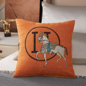 Gros Jacquard Oreiller Cheval Canapé Coussin Maison Salon Décoration Échantillon Chambre Chevet Dossier