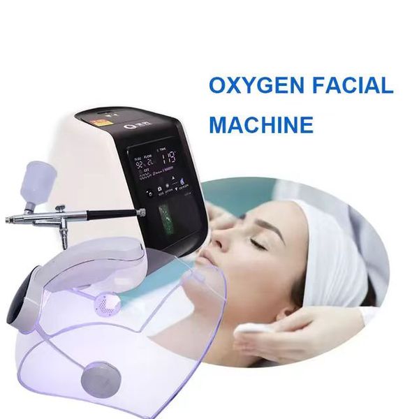 Venta al por mayor Jet Peel Face Cuidado de la piel Terapia de oxígeno Máscara Dome O2toDerm Oxgen spray Jet Peel Oxigen o2 derm Spa Jet ultrasónico Oxygen Dome luz LED Máquina facial