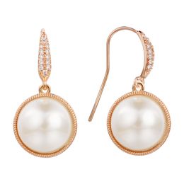 Yoursfs 2 paires/ensemble perle cloche oreille créoles mode femmes bijoux plaqué or 18 carats