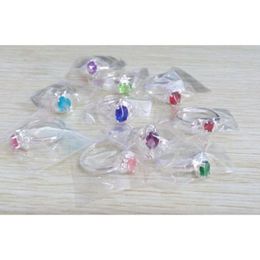 Groothandel-sieraden ring lots 10 stks / pak gemengde stijl / maten kubieke zirkonia verzilverde ringen maten 6-9 gemengde grootte mode zilveren kristallen ring