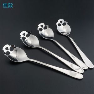 Groothandel- Jiaxin 1 PCS Flatware Roestvrije grappige schedelvorm Lange handgreep Koffie Lepel theelepel Dessert Lepel Ice Cream Candy Lepel