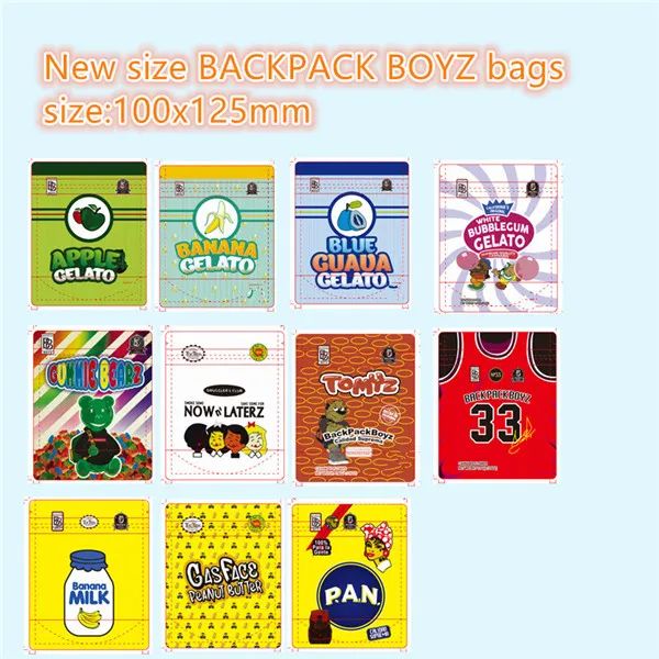 Blagues en gros sac à dos Boyz Boyz Bags d'emballage à l'épreuve des odeurs 420 Emballage PEMMEX GOMMY RUNTZ 710 Small Size 100x125 mm Mylar