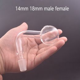 Jumbo en gros grande taille en verre bang de bang pipe d'huile pliée en verre incurvé Brûleur d'huile de verre 14 mm 18 mm femelle mâle épais bouillard pyrex tabout à fumer