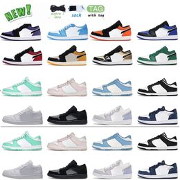 Wholesale Jumpman 1 Low Basketball Chaussures UNC 1S Men Femmes Black Toe Court Purple Mens Trainer Sports Sneakers Taille 35-45