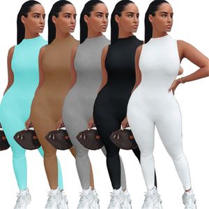 2024 Monos de diseñador Mujeres Traje de una pieza Sexy Bodycon Ladies Romper Pantalones Casual Elástico Sin mangas Monos Ropa de verano a granel Ropa al por mayor 9122